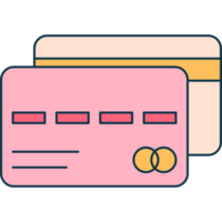 Credit Card Banking Icon Flat Illustration PNG Transparent Background