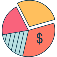 círculo gráfico bancário ícone plano ilustração png transparente fundo