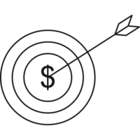 Dollar Targets Icon Outline PNG Transparent Background