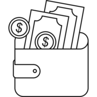 portafoglio icona schema png trasparente sfondo