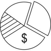 cirkel Diagram ikon översikt png transparent bakgrund