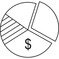 Circle Chart Icon Outline PNG Transparent Background