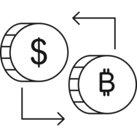 Coin Exchange Icon Outline PNG Transparent Background