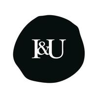 IU Initial logo letter brush monogram comapany vector