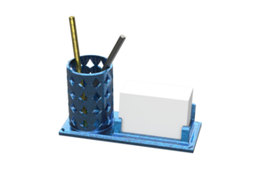 3D renderings of Pen holder and business card png