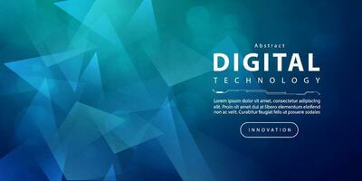 Digital technology futuristic blue green background, cyber nano information, abstract communication, innovation future tech data, internet network speed connection, Ai big data line dot illustration vector