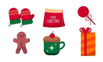 Merry Christmas cute modern minimalist style elements vector