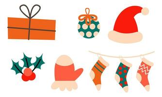 Merry Christmas cute modern minimalist style elements vector