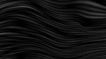 Black curved smooth wavy lines abstract motion background video