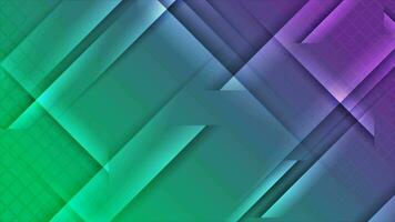 Green violet tech geometric abstract minimal motion background video