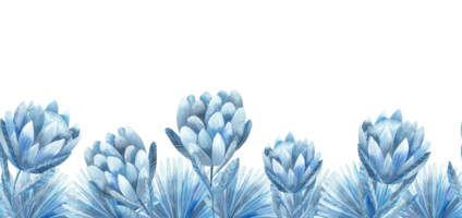 frames with blue tropical leaves pattern png