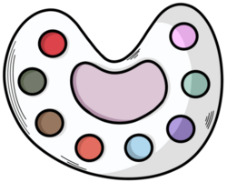 Watercolor mixing plate png