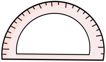 Peach colored semicircular ruler png