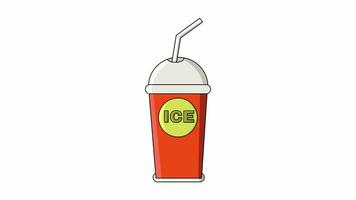 animated video forming of the ice drink cup icon