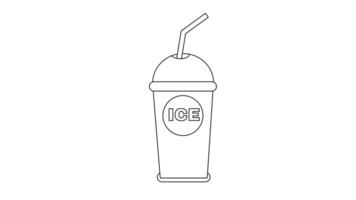 animated video sketch of the iced drink cup icon