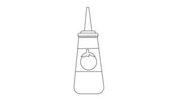 animated video of a sketch of the tomato sauce bottle icon