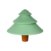 3d illustration of Christmas tree. Holiday element isolated Render Abstract Evergreen Tree Fir. Happy New Year Decoration Holiday. New Year and Xmas Celebration png