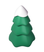 3d illustration of Christmas tree with snow. Holiday element isolated Render Abstract Evergreen Tree Fir. Happy New Year Decoration Holiday. New Year and Xmas Celebration png