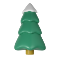 3d illustration of Christmas tree with snow. Holiday element isolated Render Abstract Evergreen Tree Fir. Happy New Year Decoration Holiday. New Year and Xmas Celebration png