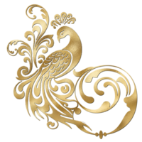 GOLDEN PEACOCK DECORATION png