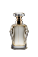 perfume bottle with white roses on transparent background ai generative png