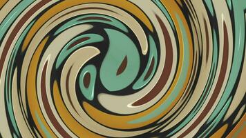 Trendy retro 1970s swirl pattern background with colorful blinking plastic effect shapes in warm color tones. This stylish vintage motion background animation is HD and a seamless loop. video