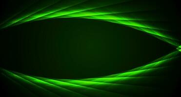 Glowing green laser lines abstract hi-tech background vector