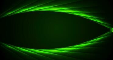 Glowing green laser lines abstract hi-tech background vector