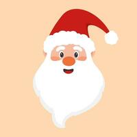 Happy Santa Claus. Santa Claus head icon. Vector illustration.