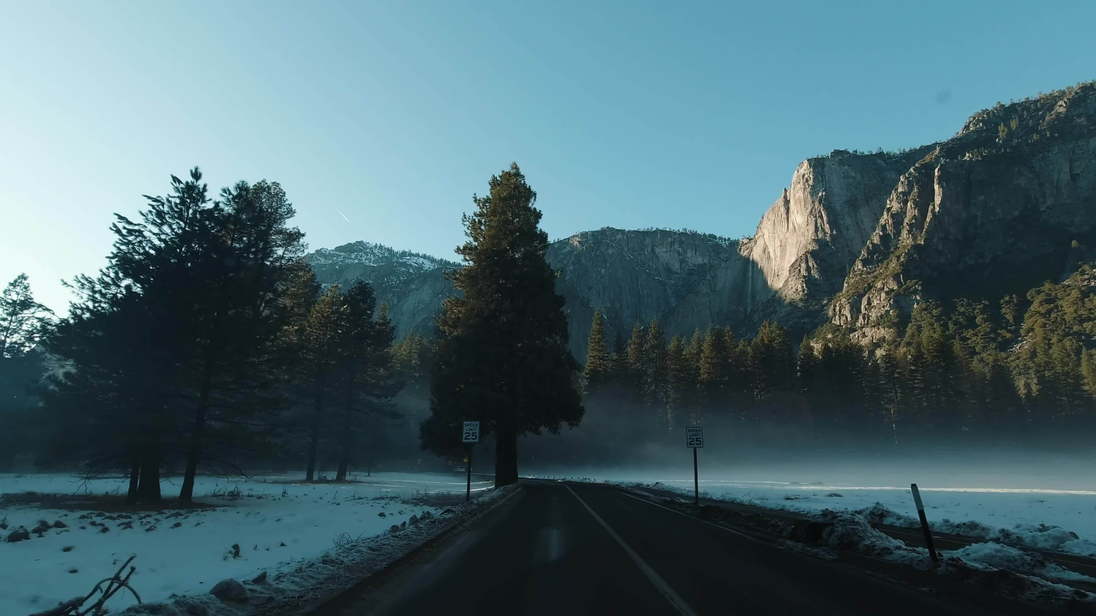 Driving Car in Yosemite National Park at Sunset. California, USA. 33891415 Stock Video at Vecteezy