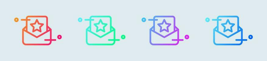 Nomination line icon in gradient colors. Achievement signs vector illustration.