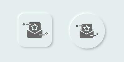 Nomination solid icon in neomorphic design style. Achievement signs vector illustration.