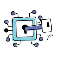 Security and Encryption Doodle Icon vector