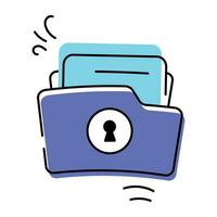 Security and Encryption Doodle Icon vector