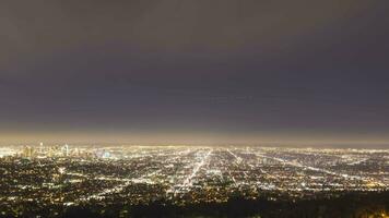 los angeles horizon Bij nacht. Californië, Verenigde Staten van Amerika. tijd vervallen video