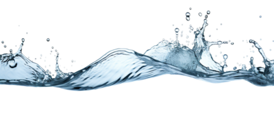 photorealistic image of a water splash. transparent splash of blue water with drops and splashes. AI Generative png