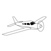 small airplane aviation black and white vector