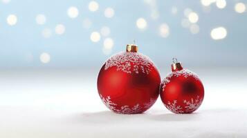 un rojo Navidad pelota y un Navidad adorno.ai generado foto