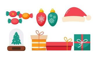 Hand Drawn Christmas Elements Collection Isolated on White Background vector