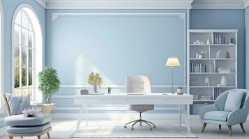 Modern Interior Home Office Design. AI Generated photo