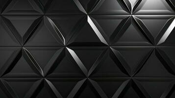 Polished Semigloss Wall Background with Triangular Black Block Tiles. AI Generated photo