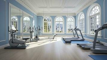 Modern Interior Gym Room Design. AI Generated photo