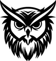 Owl, Black and White Vector illustration