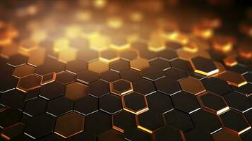 Digital Hexagon Abstract Background Geometric Patterns in Modern Design. AI Generated photo