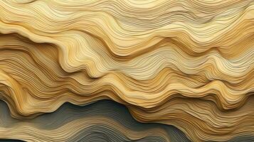 Golden color marbled topographic relief abstract background. Generative AI photo