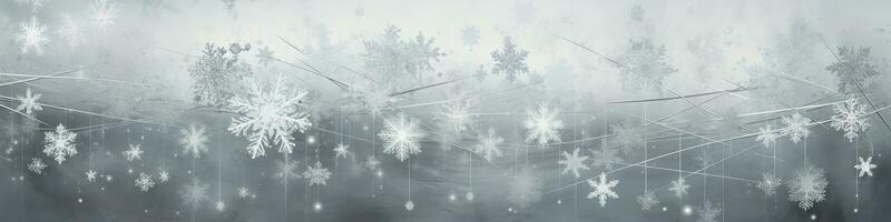 Grunge blue winter frozen background with snowflakes. Generative AI photo