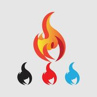 fuego logo y símbolo elemento vector