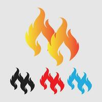 fuego logo y símbolo elemento vector