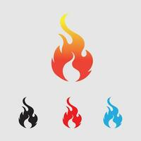 fuego logo y símbolo elemento vector