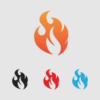 fuego logo y símbolo elemento vector